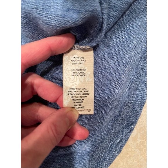 Soft Surroundings Womens Valentina Pullover Sweater Blue Long Sleeve Half Zip S - Picture 5 of 7